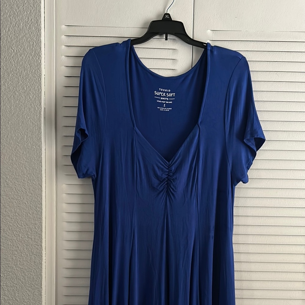 Blue Short Sleeve Dress